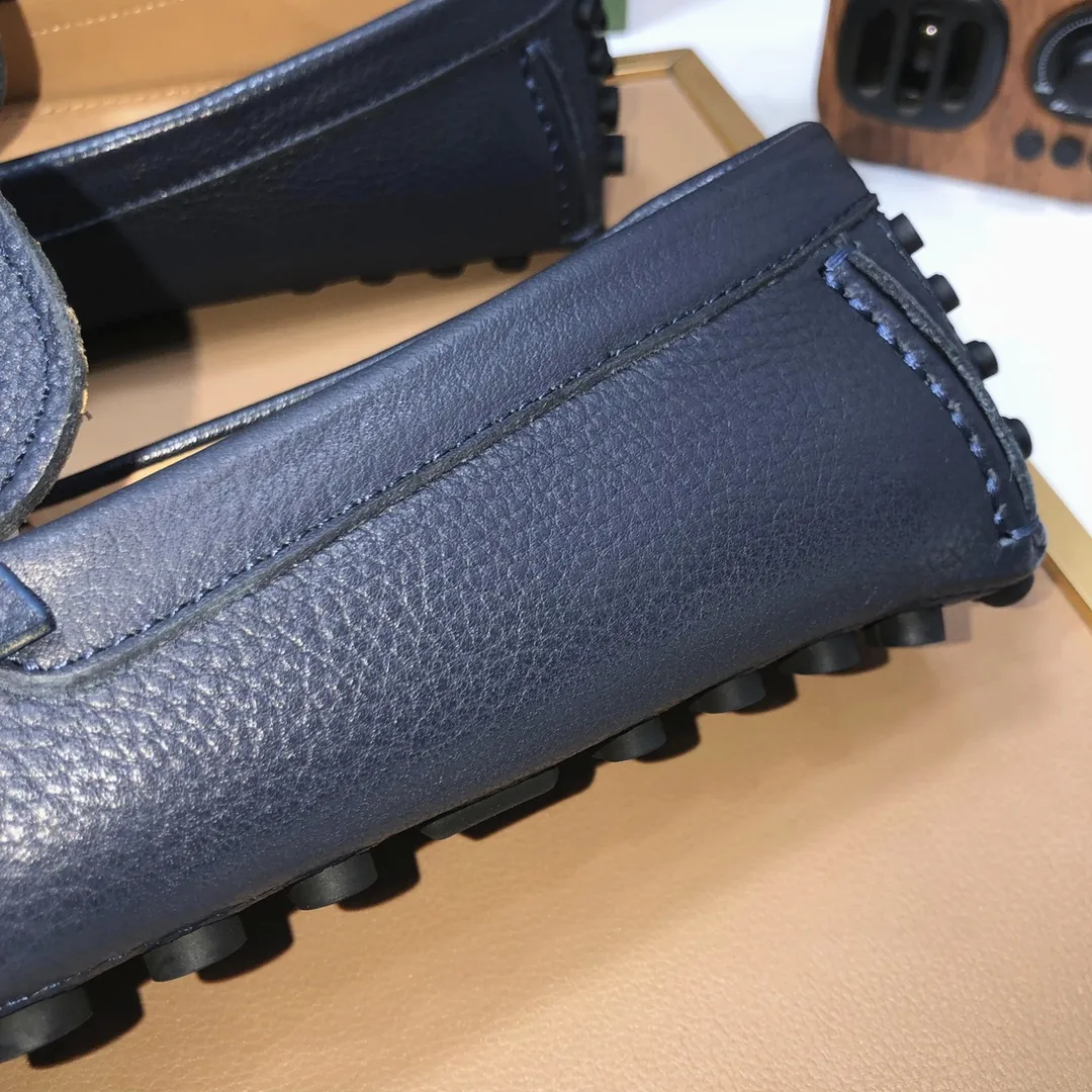 Men's Men's Shoes💰420💰[Gucci GUCCI] (High-end Niuli) New 🍀Gucci*-Gucci Peas Shoes! Made of imported original cowhide, the inner top layer is comfortable cowhide lining! Original wear-resistant rubber outsole! High quality products! Code number 38-44!